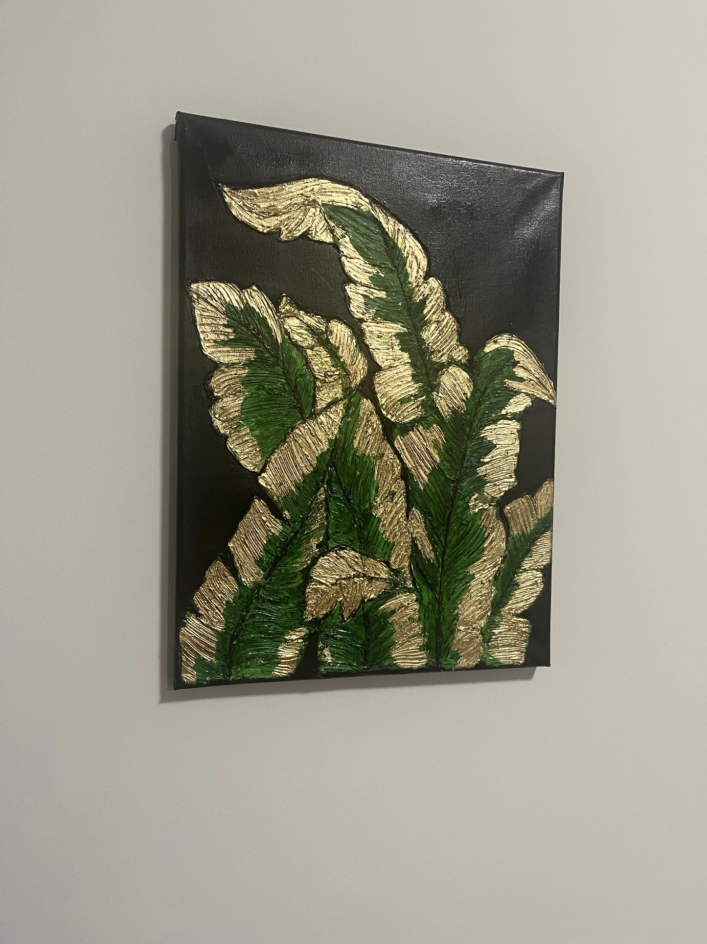 Gold leaf painting on canvas Modern Home Decor Wall Art for Living Room 30cmx35cm Frameless