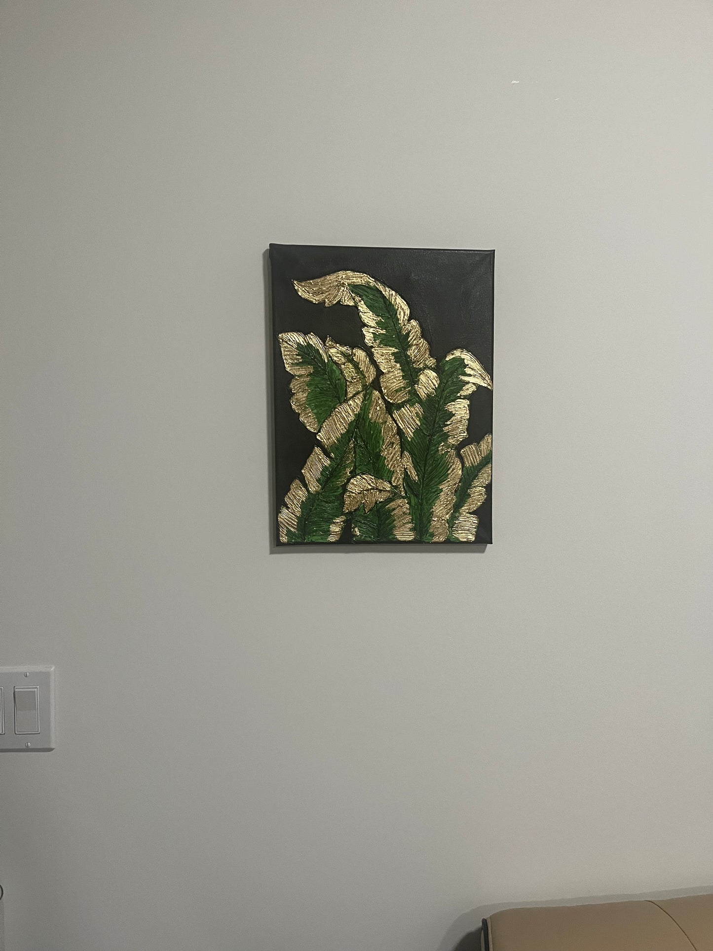 Gold leaf painting on canvas Modern Home Decor Wall Art for Living Room 30cmx35cm Frameless