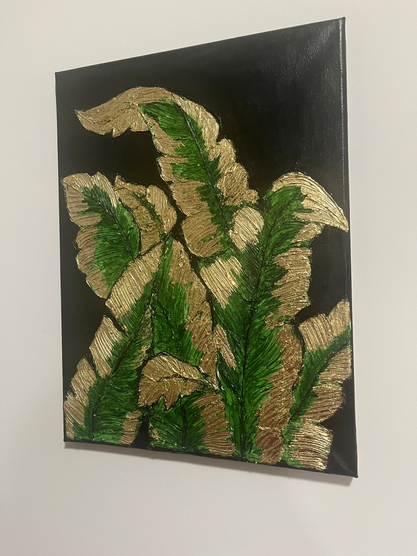Gold leaf painting on canvas Modern Home Decor Wall Art for Living Room 30cmx35cm Frameless